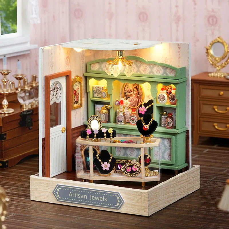 Miniature Dollhouse Toy Set 3D Puzzle DIY Handmade Building Model Room Bedroom Home Decor Doll Houses Toys For Birthday Gifts
