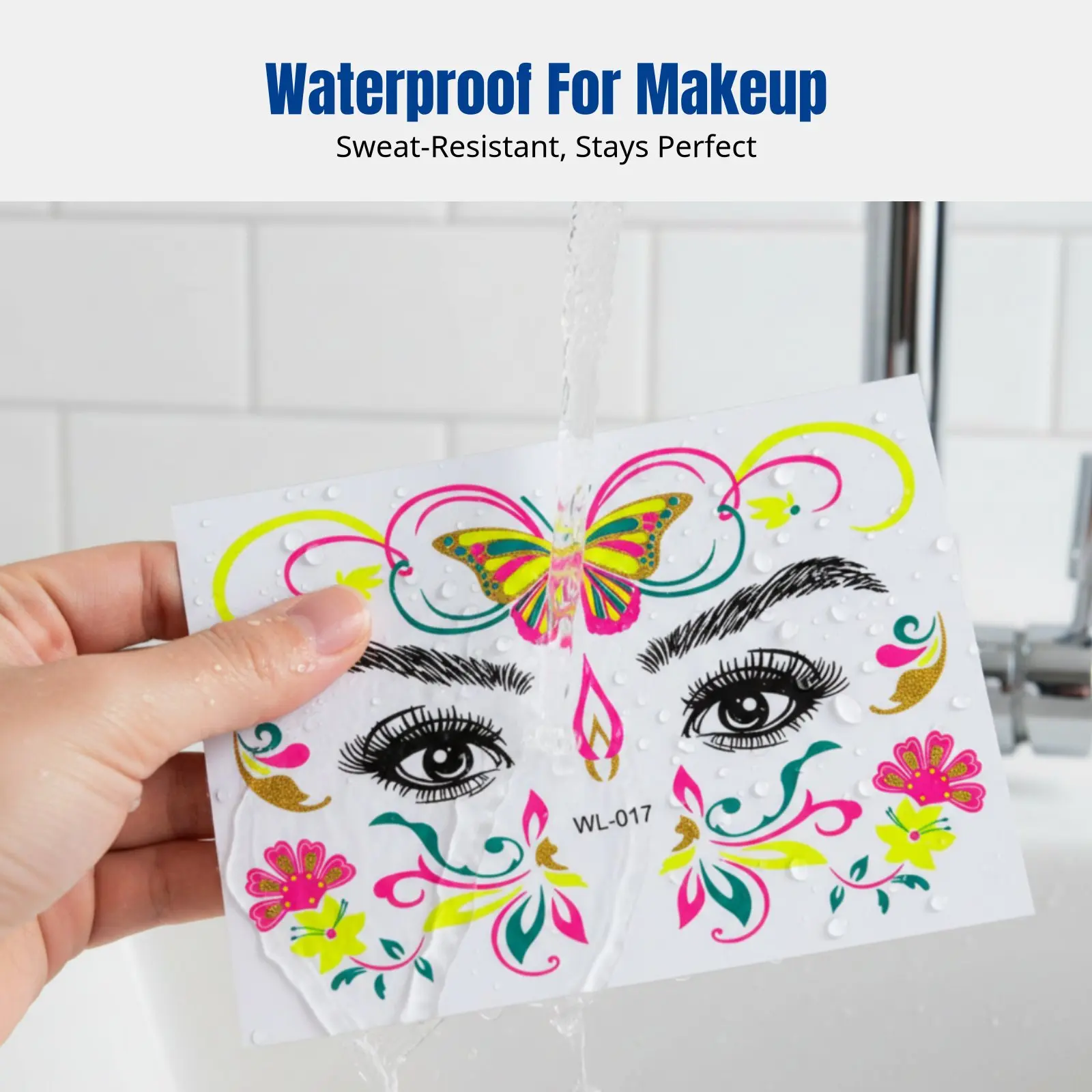 Luminous Radiant Face Stickers, Waterproof, Glow in Low Light, Event Makeup, Nightclub, Temporary Face Decals, Party, Masquerade