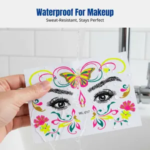 Luminous Radiant Face Stickers, Waterproof, Glow in Low Light, Event Makeup, Nightclub, Temporary Face Decals, Party, Masquerade