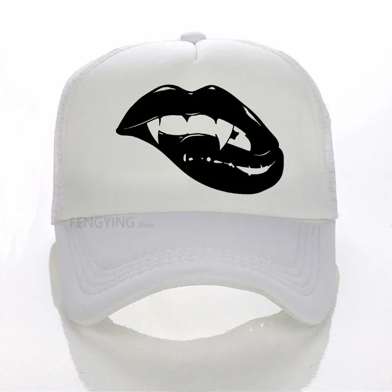 Fashion Sharp Monster Mouth Kiss Vampire Lips TEETH baseball cap summer mesh cap Adjustable sports hat