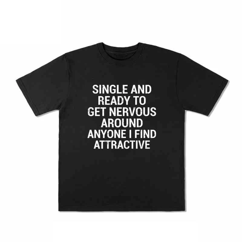 مضحك العلاقة واحدة إقتباس متعة قصيرة الأكمام تي شيرت الصيف القطن الخالص نصف الأكمام الاتجاه