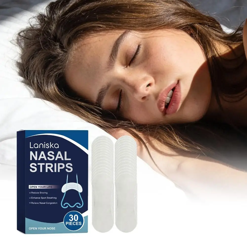 

30Pcs Breathing Nose Strips Set Anti Snoring Sleep Care Nose Strips for Relaxing Nighttime Sleep Better Sleep Strips for Adult