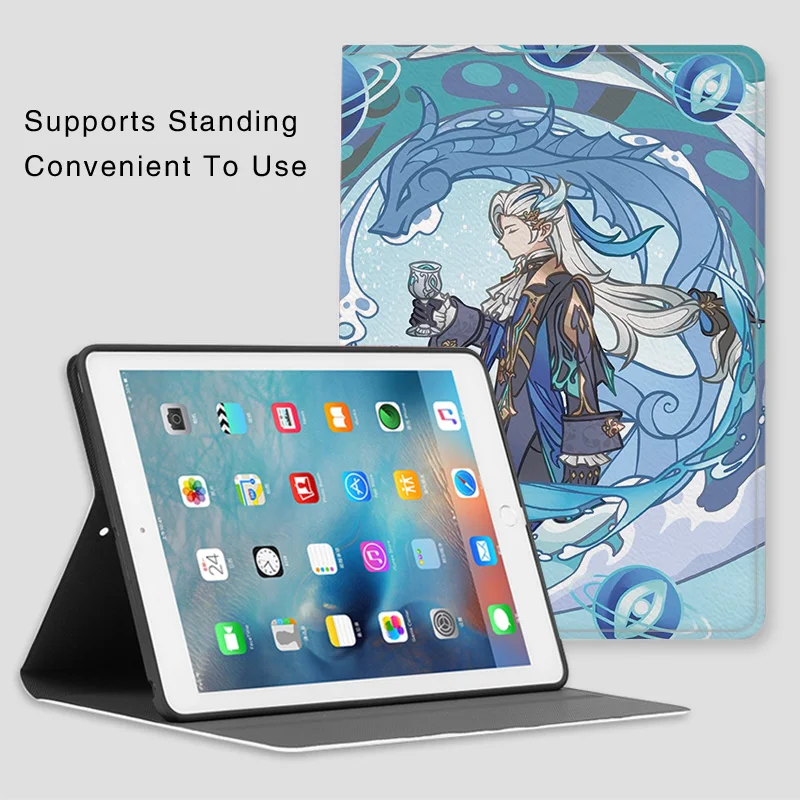 Neuvillette Anime Genshin Impact funda para iPad 10,2 9th 10th Air 6 5Mini 4 5 funda de silicona de lujo Pro 11 13 para iPad Air 1 2 3 4