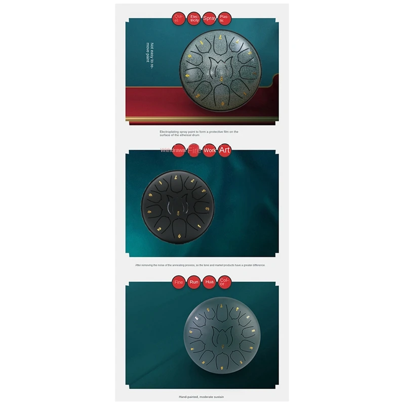 6-Inch 11-Tone Rain Drum Outdoor Garden Rain Drum Waterproof Music Rain Drum Forget Friends Drum Adult Handheld Drum image 2