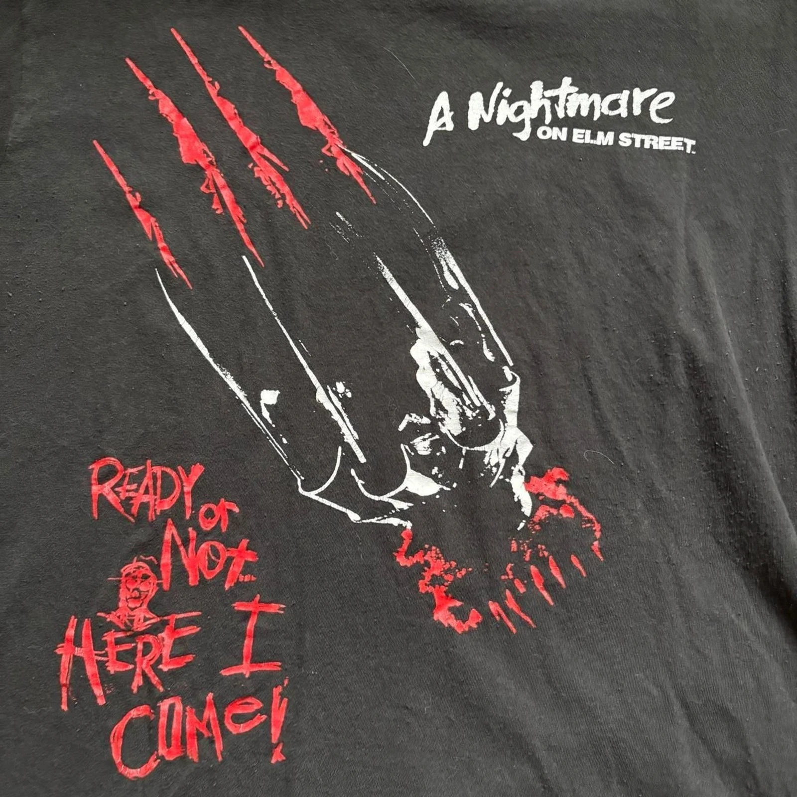 Nightmare on Elm Street Halloween Horror Film Black Tshirt Grunge Freddy Krueger Graphic T-Shirt High-end Luxury Unisex Style