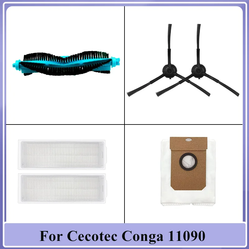 Accessories For Cecotec Conga 11090 Spin Revolution Robotic Vacuum Cleaner Part Main Side Brush Brush Cover Mop HEPA Filter