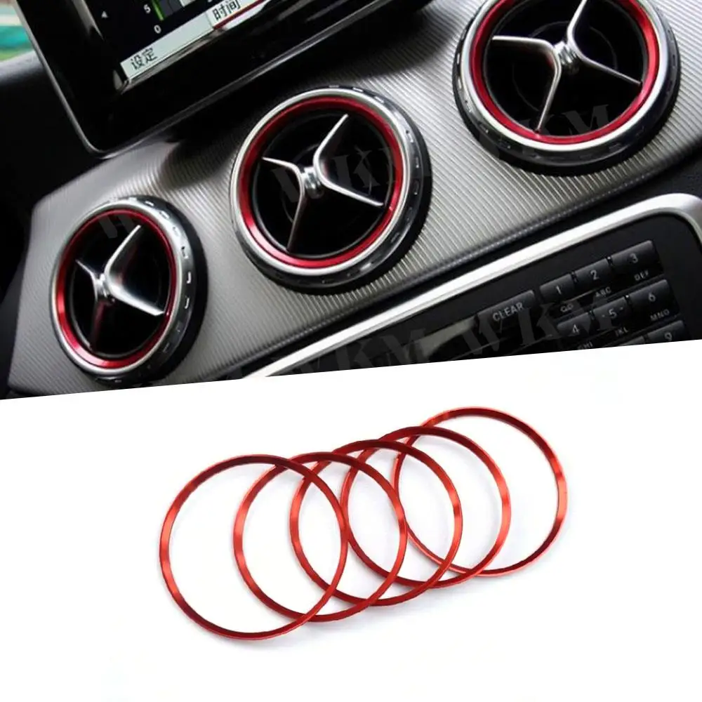 

5 PCS Air Condition AC Outlet Air Vent Ring Cover Trim Decoration for Mercedes Benz CLA GLA GLC Class W117 X156 AMG Car Styling