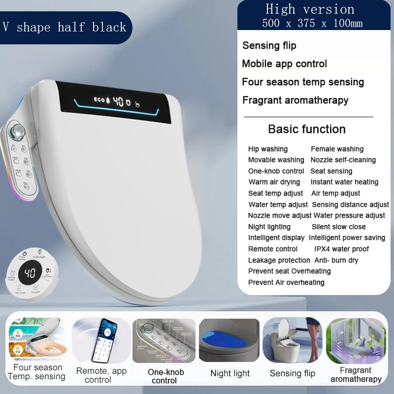 WETIPS Intelligent WC Sit Bidet Washing Auto Sensing Flip Electric Bidet Smart Heat Seat Toilet Seat Lunette Toilette Japonaises
