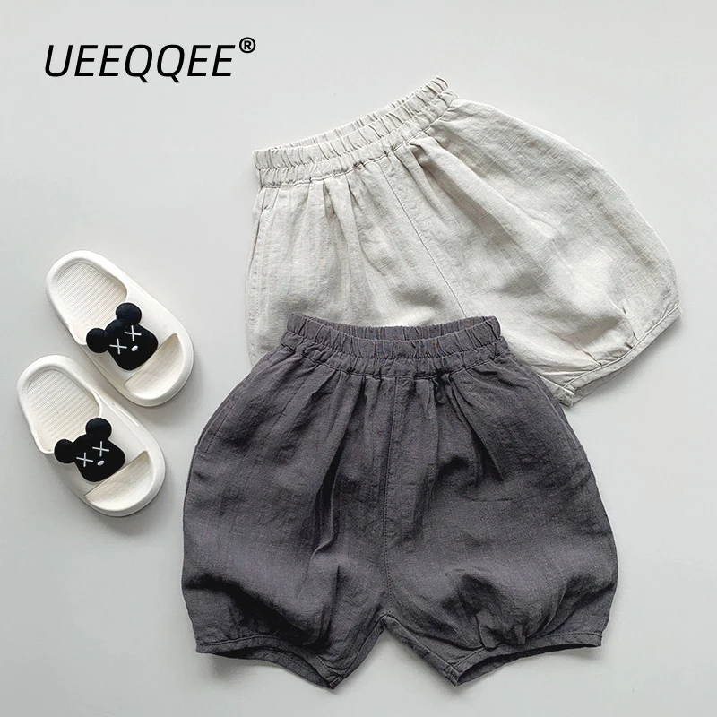 

Summer Children Shorts 1-8Y Boys Girls Cotton Linen Bloomers Short Pants Casual Trousers Korean Toddler Wear Kids Clothing New