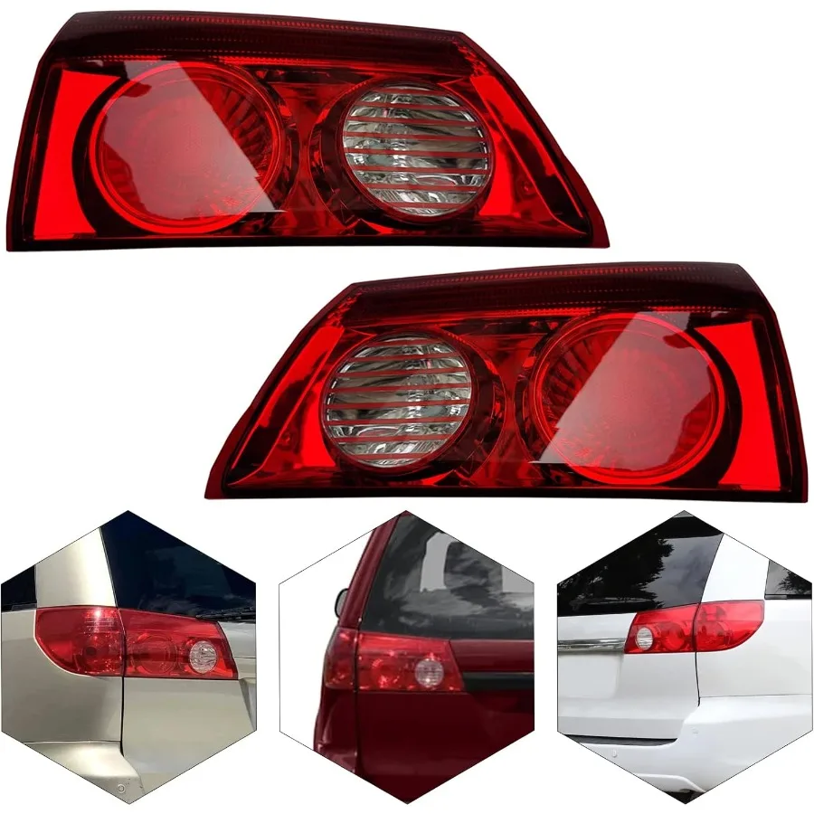 1 زوج أضواء خلفية داخلية الجمعية ل 2006 2007 2008 2009 2010 تويوتا سيينا الذيل لمبة خلفية سائق وجانب الركاب استبدال #5