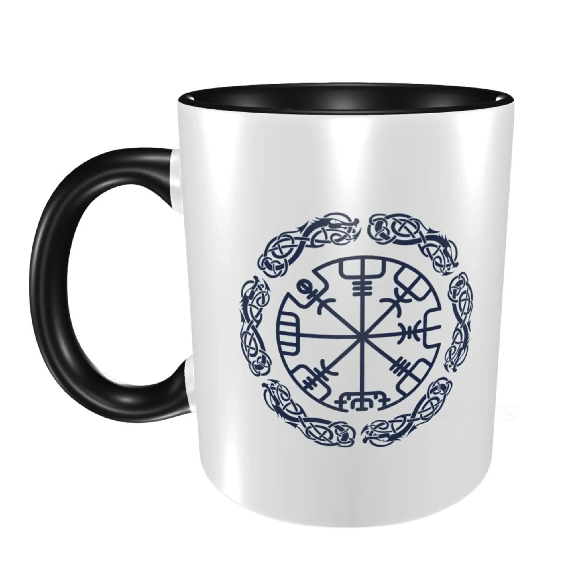 

Мьельнир викингов и руническое колесо, символ скандинавской мифологии, принт, кофейные кружки Одина, символы викингов, керамические чашки для кофе, чая, воды, подарки
