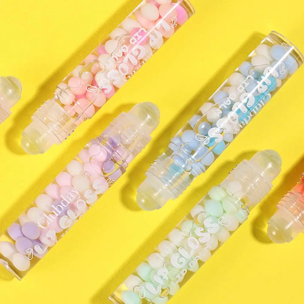 

Lip Balm Moisturizing Mirror Lip Gloss Lipstick Roll Lip Makeup Transparent Design Anti-drying Oil Lip Care Base Bead G5Y8
