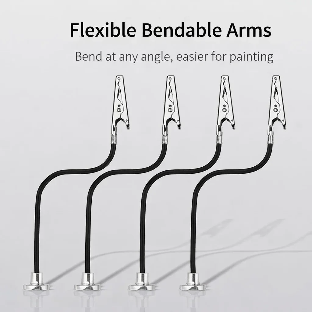 MSWZ MS095 Magnetic Painting Clips for Model, Flexible Bendable Coloring Drying Holder for Hobby Model