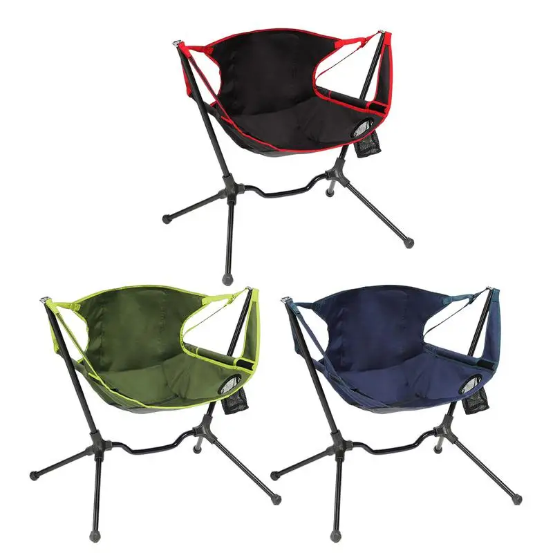 

Outdoor Camping Chair Aluminum Alloy Rocking Fishing Chair Portable Travel Oxford Hammock Chairs With Carry Bag Folding chair