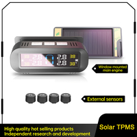 Solar TPMS Car Tire Pressure Alarm Digital Colorful Display 4 External Sensors Waterproof Tire Pressure Temperature Warning