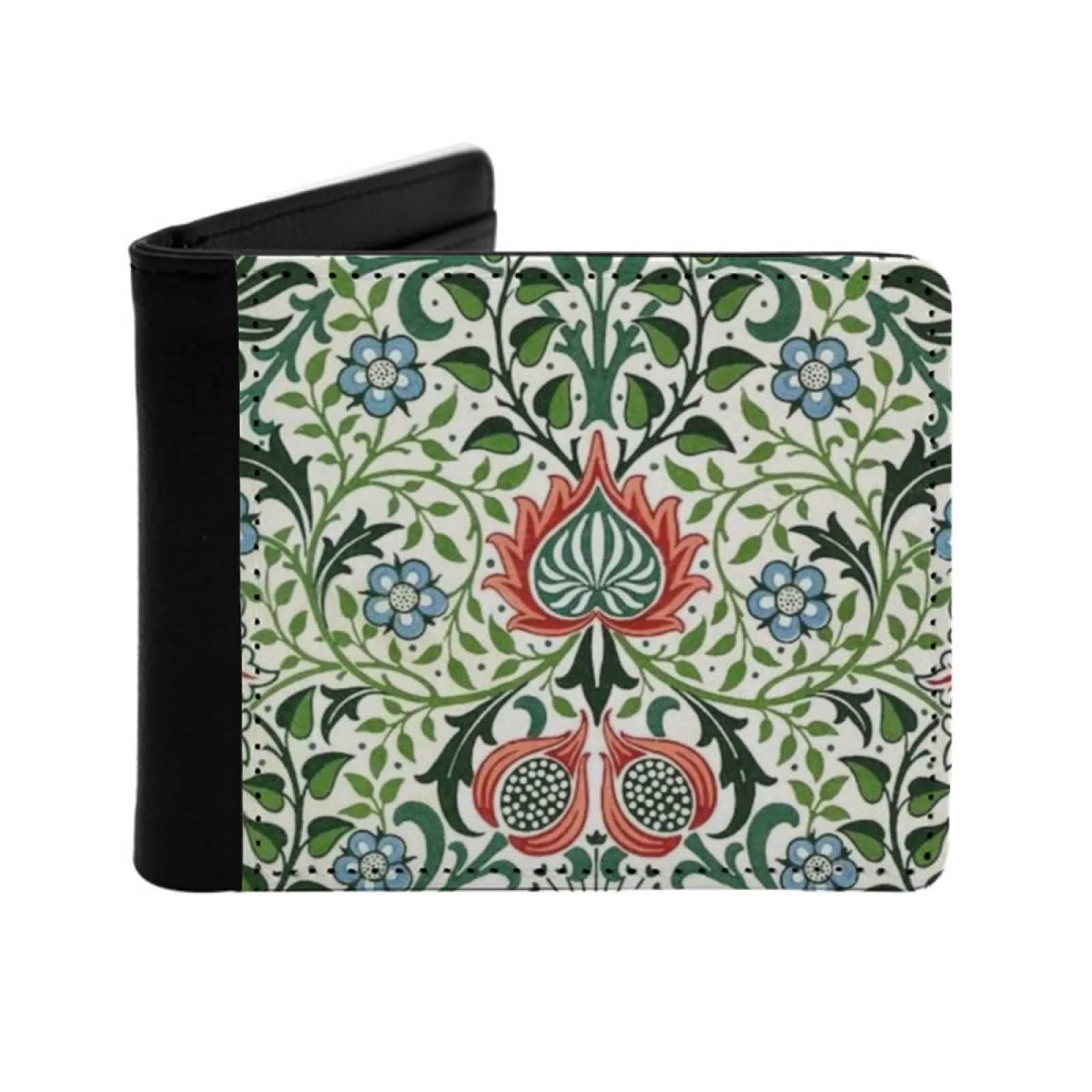 Pomegranate William Morris Men Wallets Card Man Wallet Short Purse Bi-Fold Personalized Purses Pomegranate Flowers Vines Flower