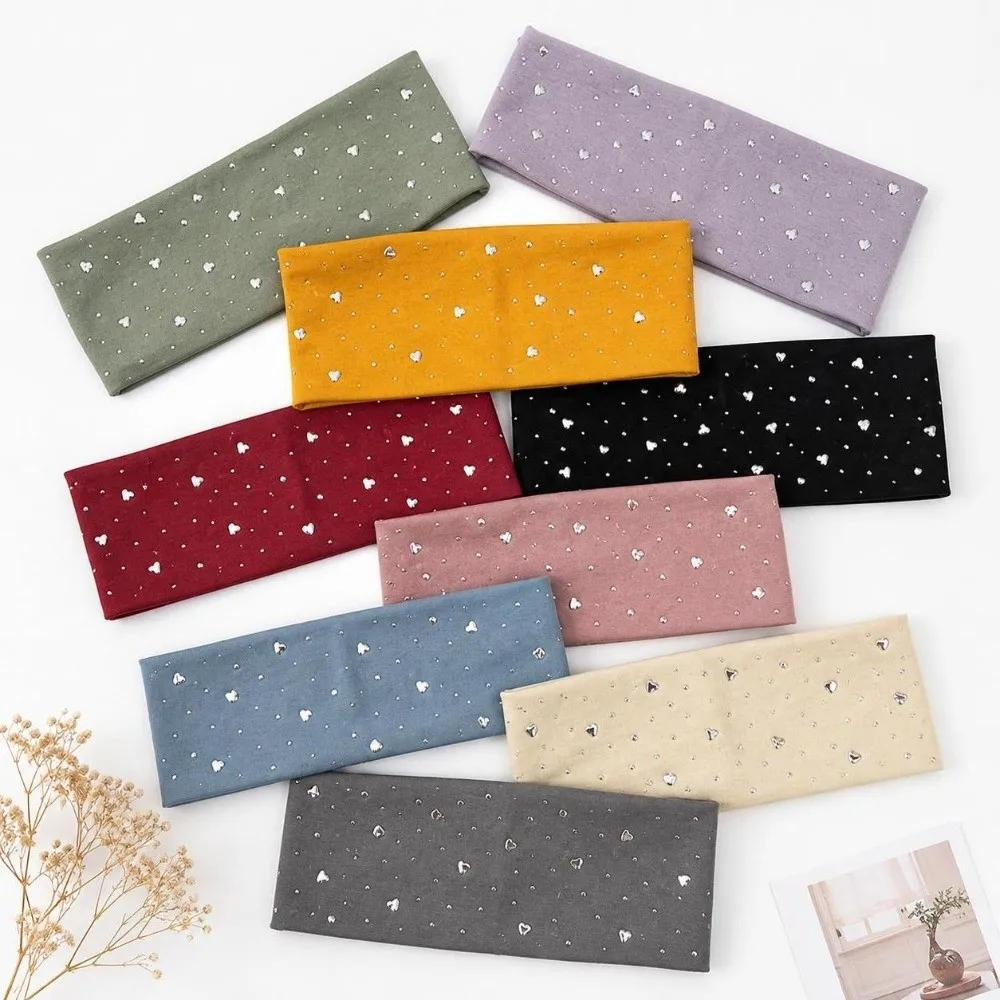 Chic Fabric Star Headband Elastic Wide Elastic Hair Band Soft Rhinestone Accents Star Studded Wide Headband Daily Wear