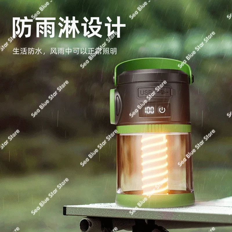 Super long outdoor camping light solar charging lighting horse  battery life emergency camping light tent hanging light