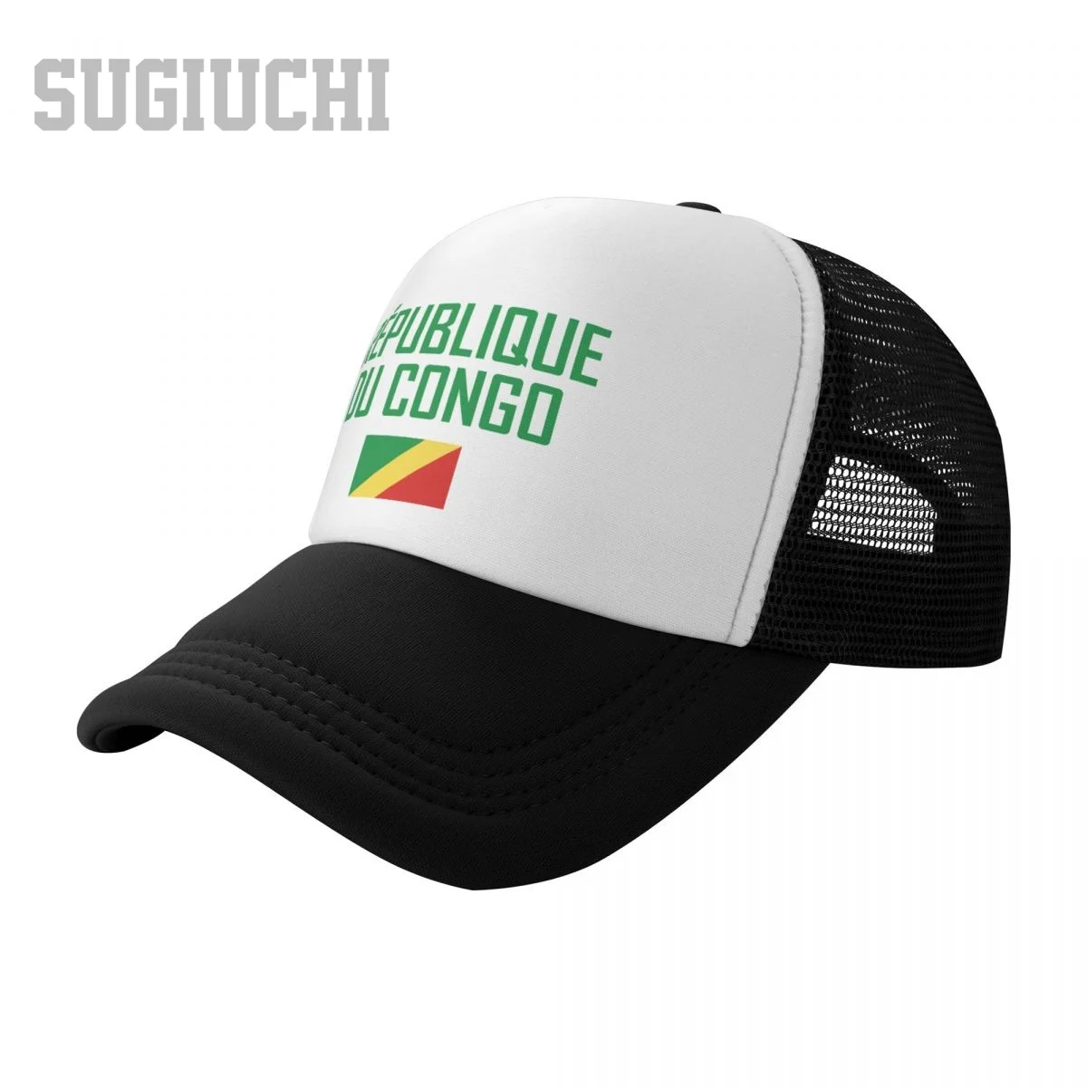 Unisex Mesh Cap Hat Republic Of Congo Flag And Font Trucker for Men Women Baseball Caps Outdoors Cool