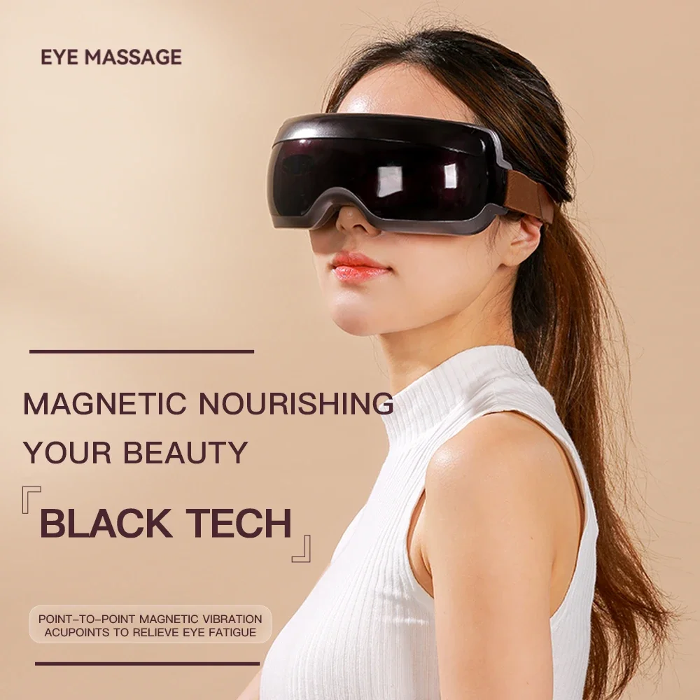 

Магнитотерапия Вибрационный массажер для глаз Акупунктурный массаж Снимает усталость Темные круги Защита глаз Bluetooth