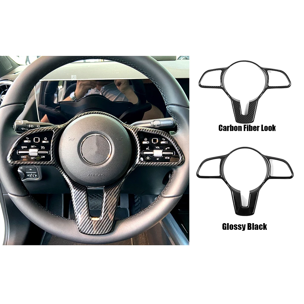 

Tape-On Adhesive Steering Wheel Trim Cover For Mercedes-Benz 2019-2021 Car Steering Wheel Panel Trim Cover Decor Accessories