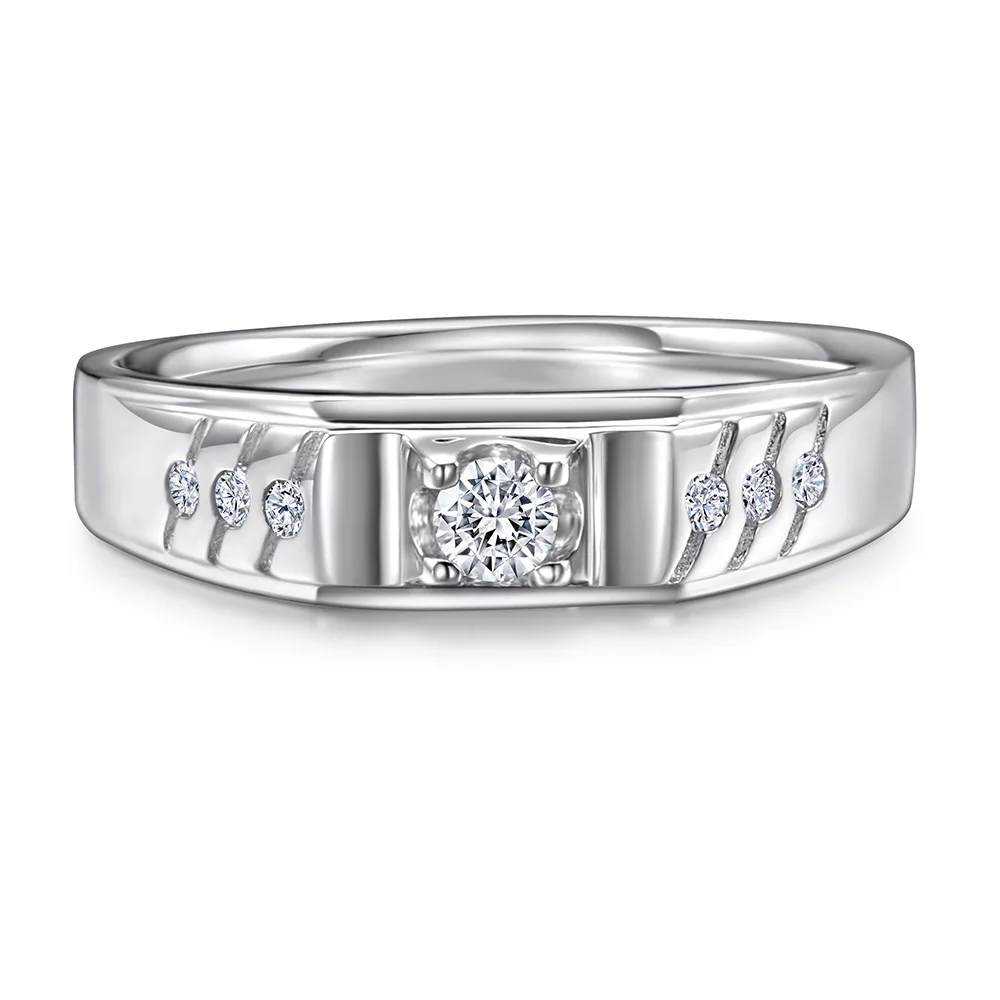 Apexelle Brand Fashion Jewelry 925 Sterling Silver Rings Bands For Men Inlaid Zircon Wide Rings Daily Wear Dainty Jewelry