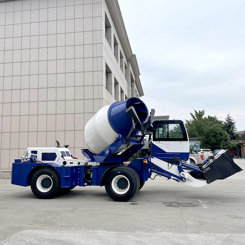 Customized 2.6 Cubic Automatic Cement Diesel Small Drum Self-Loading Concrete Mixer With Pump Truck