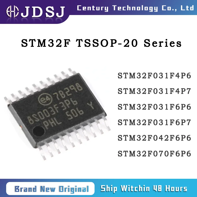 5PCS STM32F031F4P6 STM32F031F4P7 STM32F031F6P6 STM32F031F6P7 STM32F042F6P6 STM32F070F6P6 TSSOP-20 Brand New Original Chip