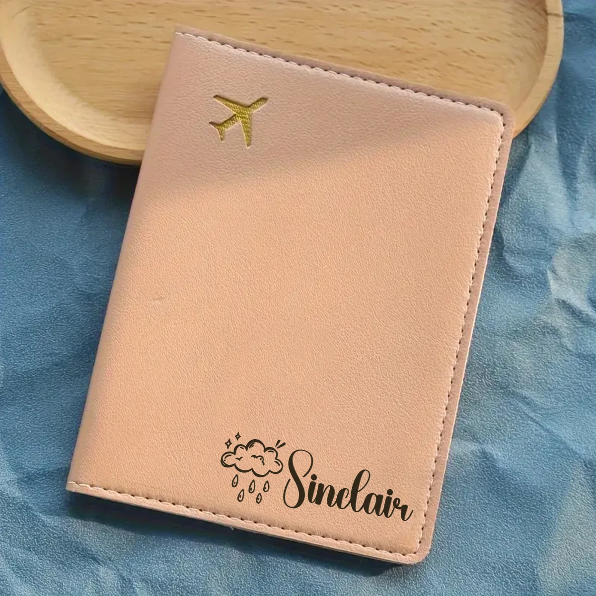 

Набор из 1 шт.: кожаный держатель для паспорта с индивидуальной гравировкой и бирка для багажа, подарок для мужа, высокое качество