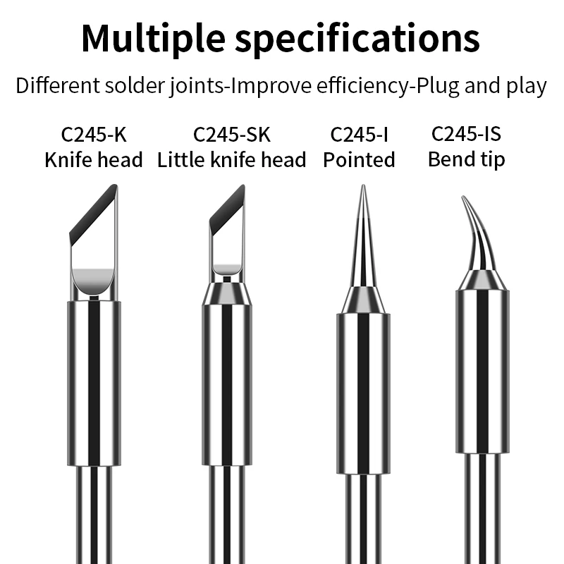 LUXIANZI C245 Series Soldering Iron Tips Welding Tools Replacement Heater Accessories Electric Soldering Iron Solder Head