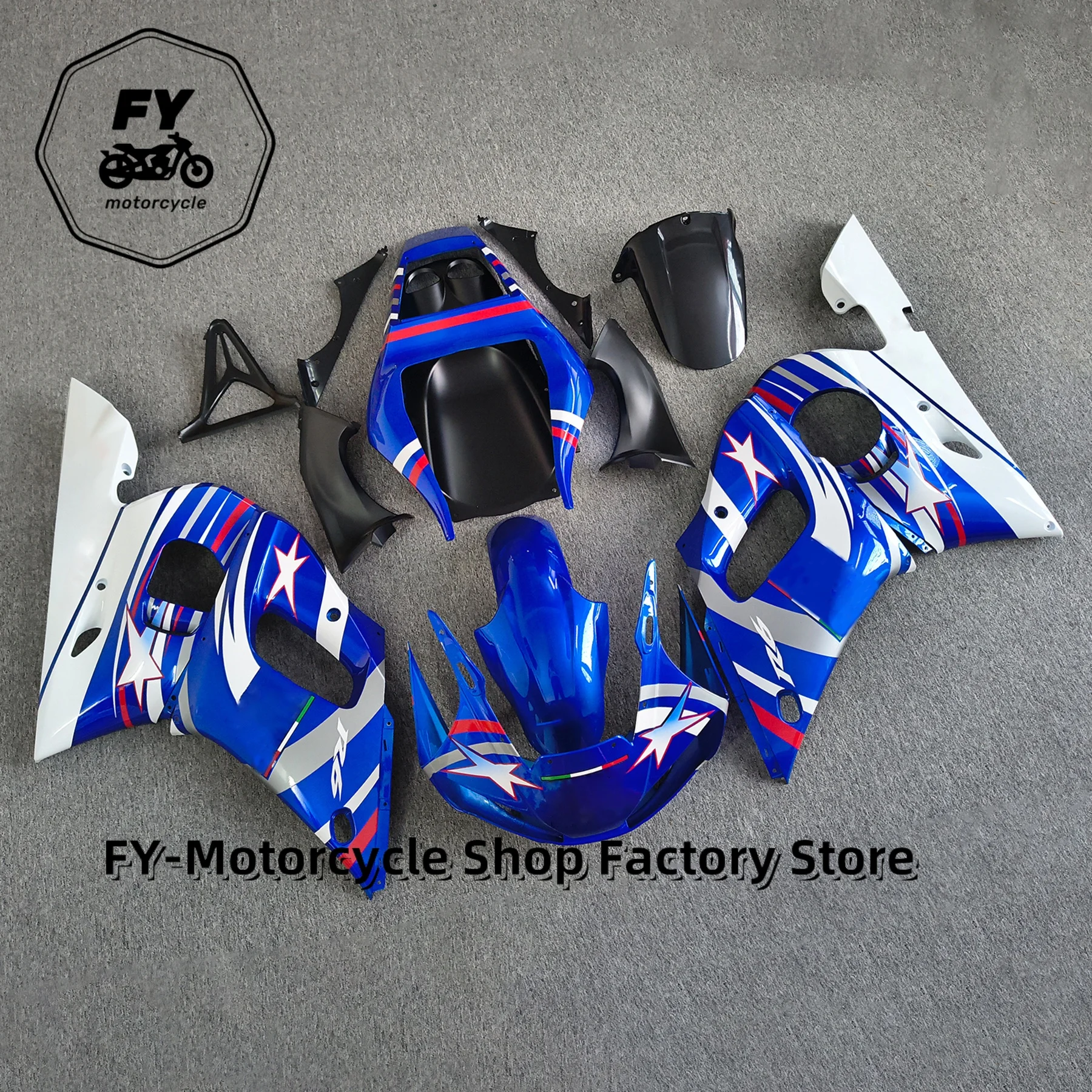 Suitable For YAMAHA YZF R6 1998 1999 2000 2001 2002 Blue White Motorcycle Fairing kit Can Be Customized New