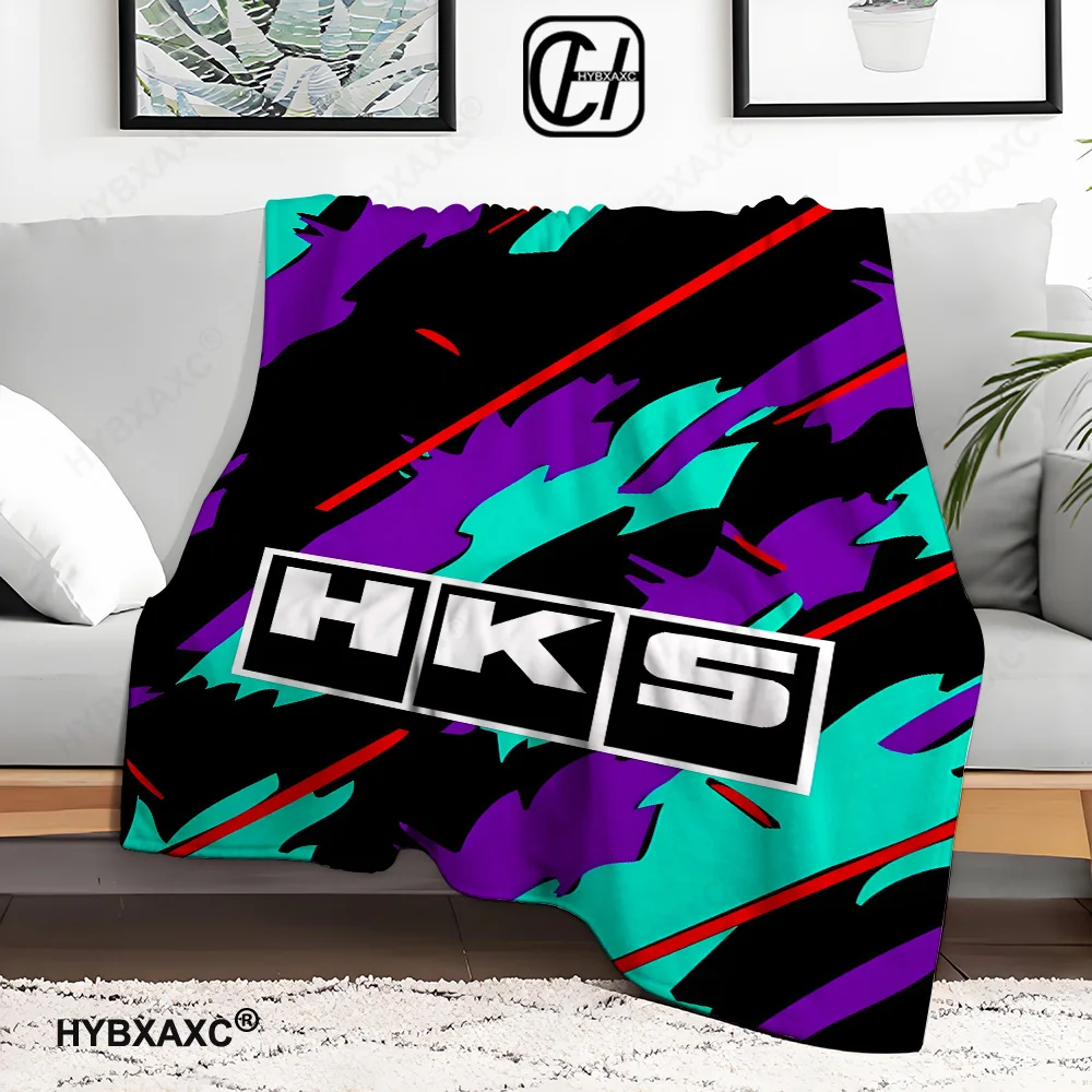 Manta con estampado de logotipo de coche de carreras HKS, manta cálida, suave y cómoda, forros de cama, regalo de cumpleaños