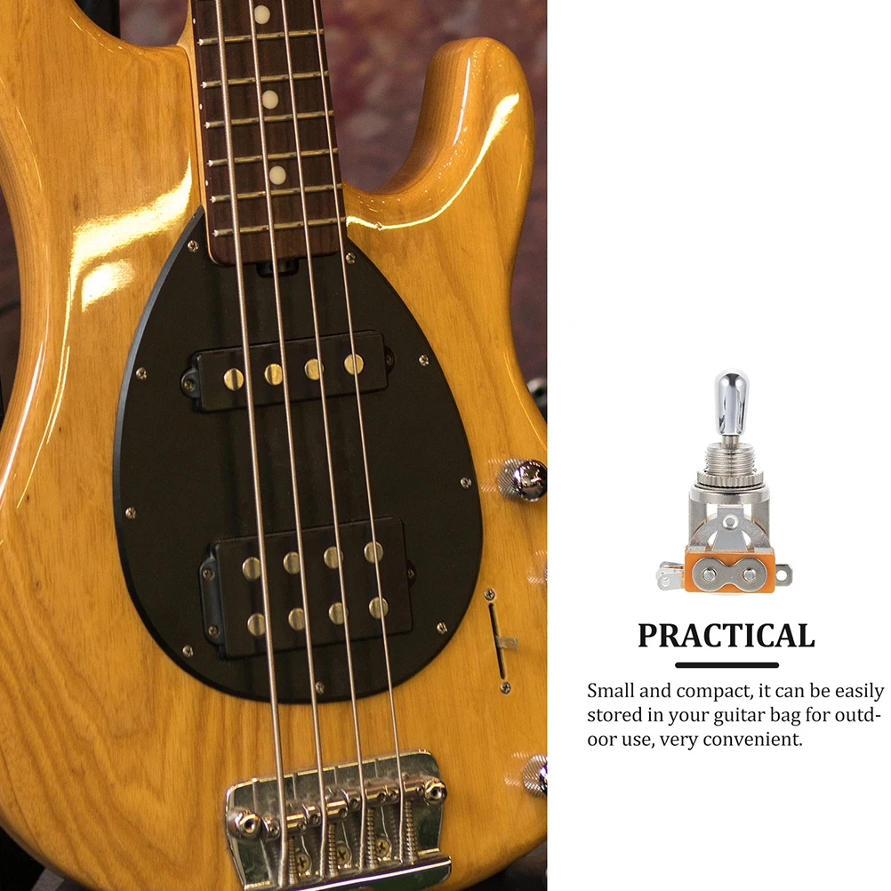 

2Pcs Small Exquisite Metal 3 Way Toggle Switch Electric Guitar Accessory Easy to Install and Carry for Style Guitars