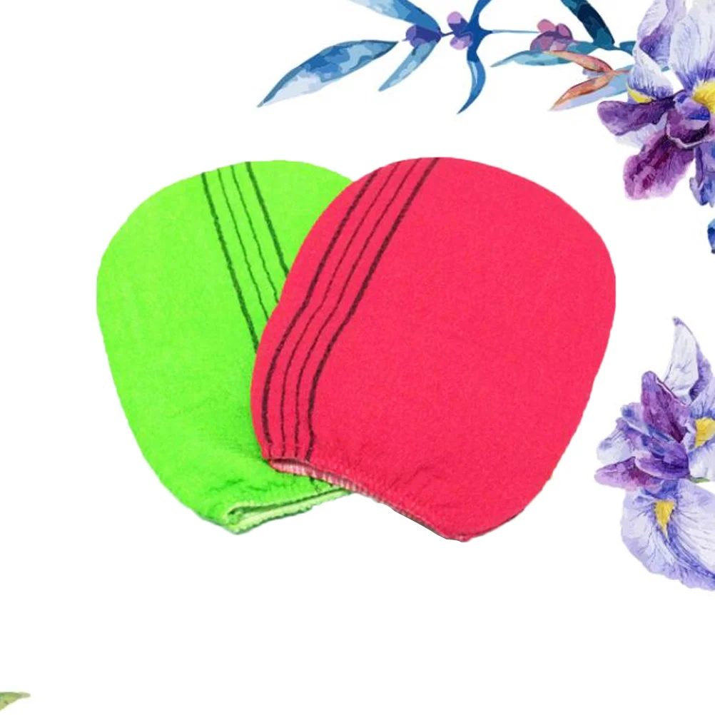 2 قطعة قفازات التقشير قفازات الاستحمام مع إزالة التلوث القوي سطح محكم رغوة غنية التخزين للصابون أو جل الاستحمام