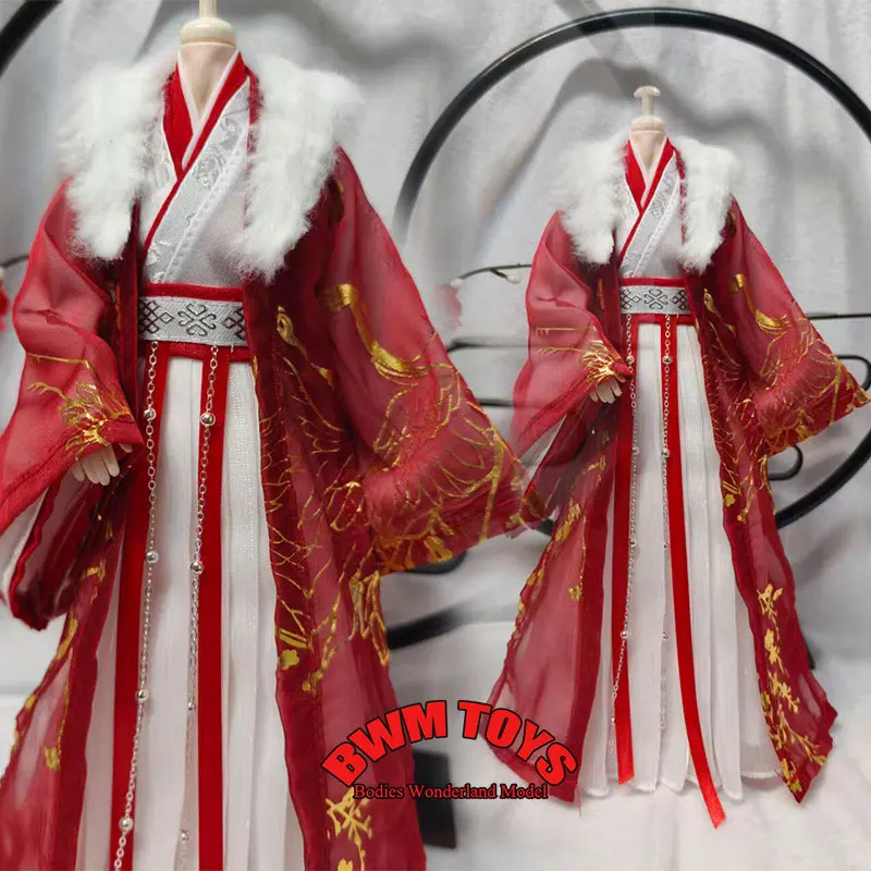 

In Stock 1/6 Male Soldier Ancient Anime Chinese Mao Collar Long Style Wide Sleeved Hanfu Model Clothes For 12inch Action Figure