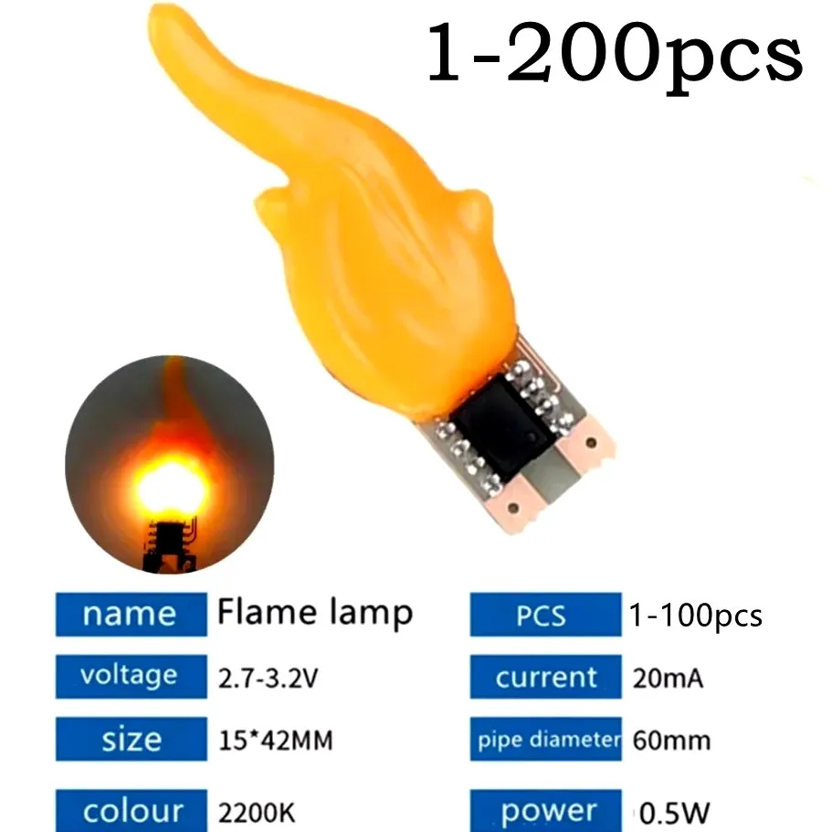 تيار مستمر 3 فولت-5 فولت Led COB فلاش الشموع اديسون لهب الدافئة الأبيض 2200 كيلو LED خيوط ديود لتقوم بها بنفسك حفلة عيد الميلاد الديكور 1 قطعة 30 قطعة 100 قطعة