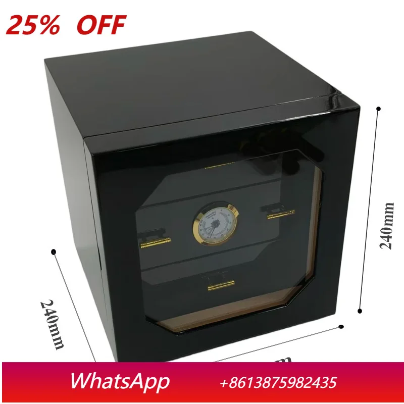 YJQ Black Piano Lacquer Cigar Cabinet Moisturizing Box Cabinet Drawer Sealed Cigar Box