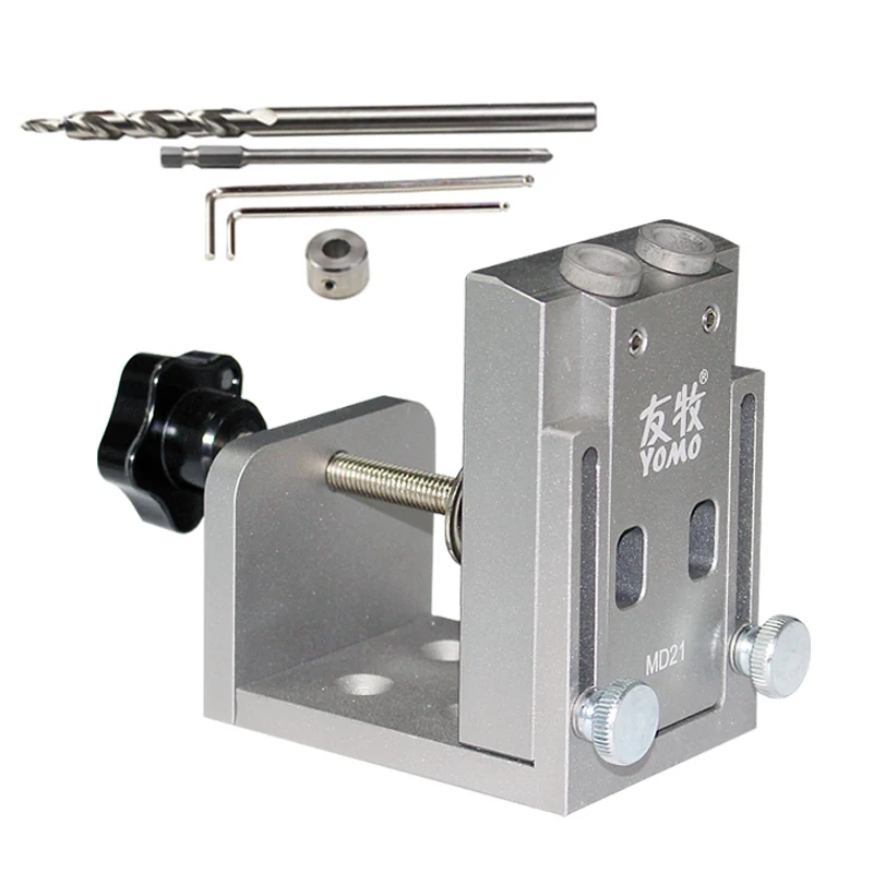 

YOMO Pocket Hole Jig Locator With Step Drill Bit Screwdriver For Carpenter Woodworking Hardware Tools