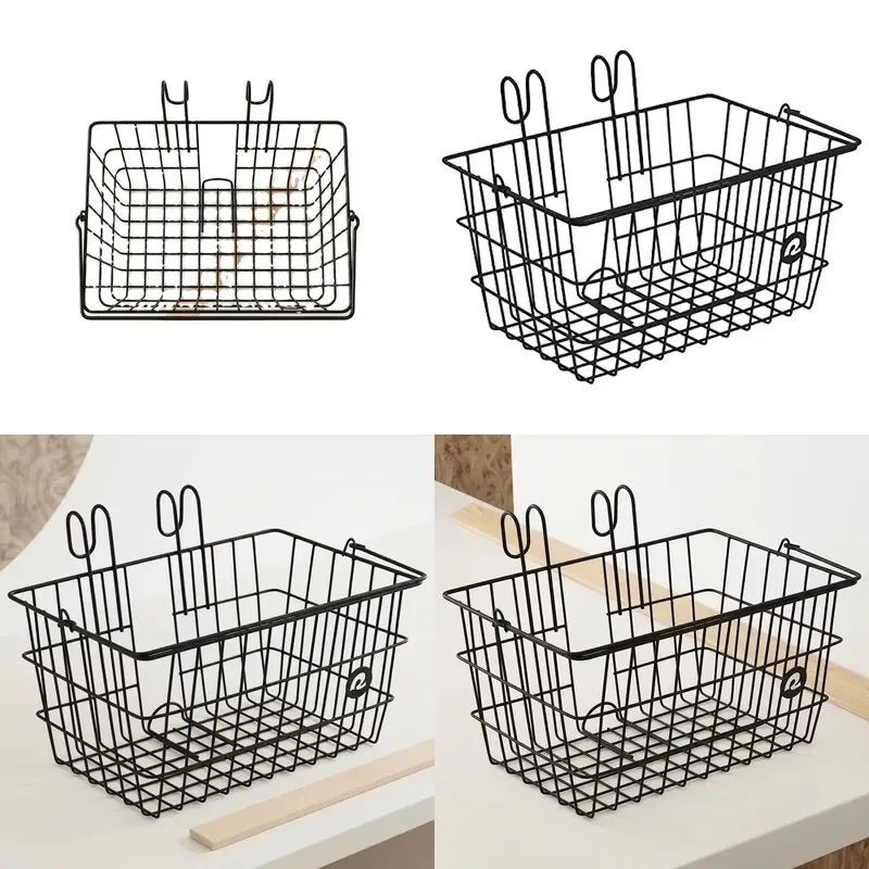 Bicycle folding wire basket front bag bag luggage cycling basket mountain bike front/rear handlebar bracket durable