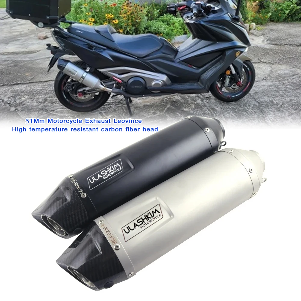 Universal Motorcycle Exhaust Carbon Fiber Leovince Motor Exhaust Escape Moto Pipe With Db Killer High Temperature Resistance