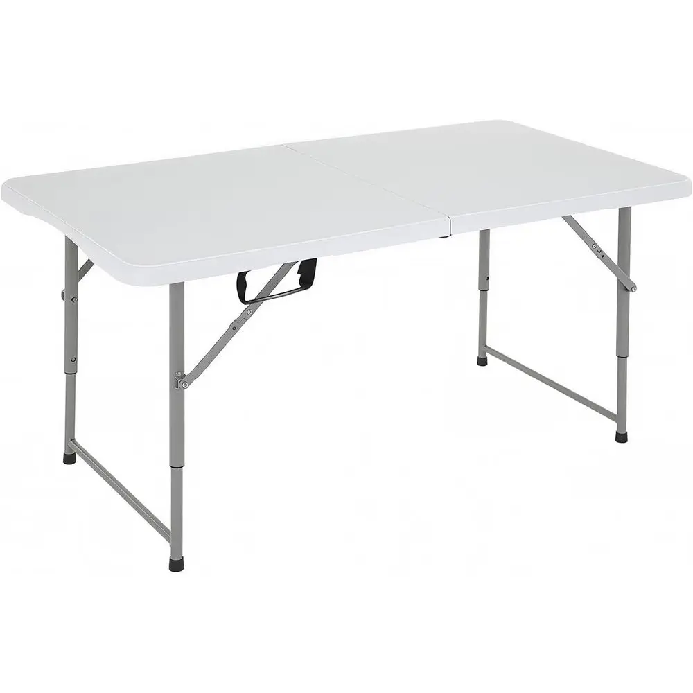 

Portable Folding Plastic Picnic Table with Carrying Handle, White, 4-Feet