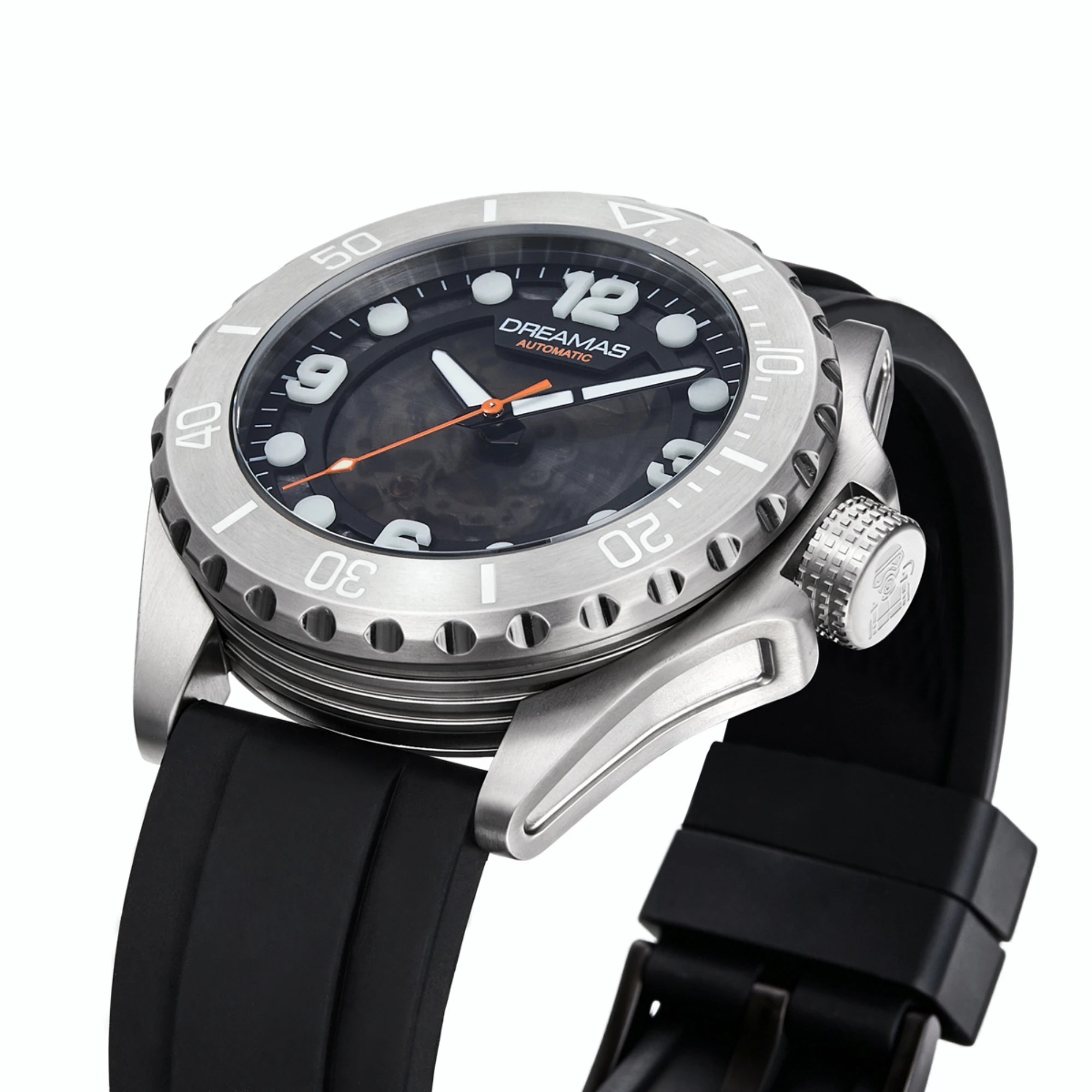 DREAMAS 1000M Taucheruhr mit Titanlegierungsgehäuse, Japanischem Uhrwerk, Kohlefaser-Skelettzifferblatt und 3D-Leuchtfunktion – Detail 4