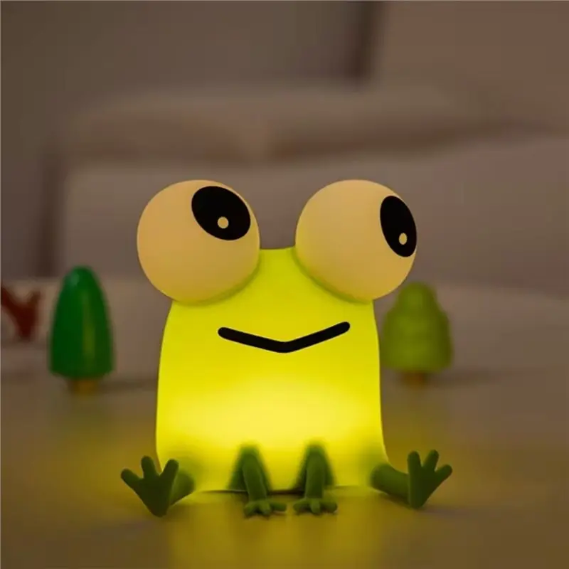 Frog Night Light For Kids Silicone Frog Lamp Warm Sleep Aid USB Rechargeable Night Lamp Decor For Bedroom Desk