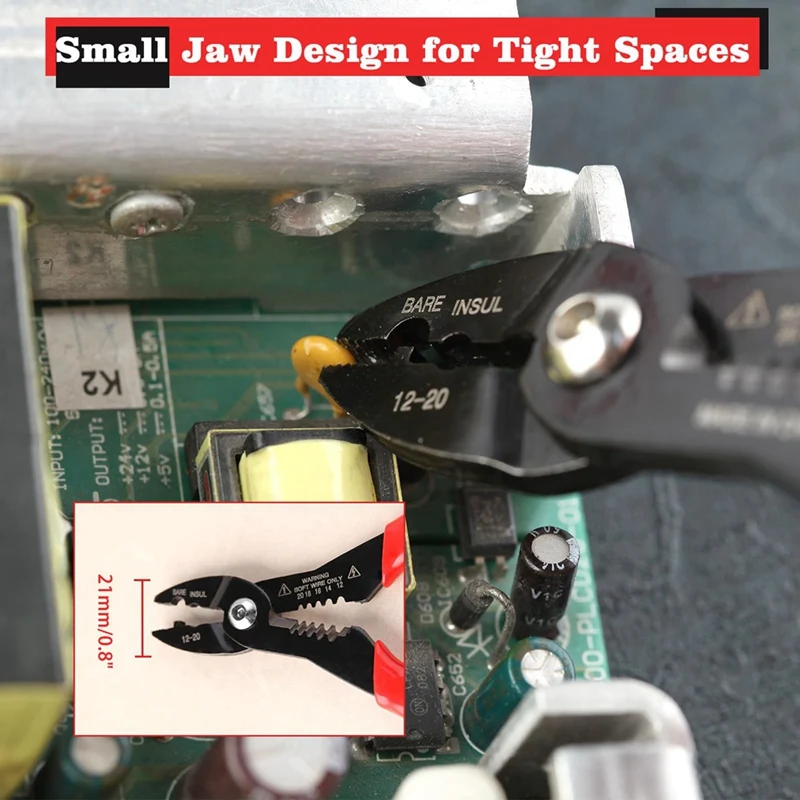 4-In-1 Multi-Purpose Electricians Pliers Wire Cutter, Stripper, Gripper For 12-20 AWG Insulated & Non-Insulated Wires Durable
