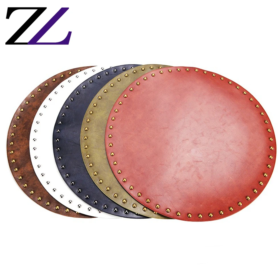 Western Style Fancy Conference Designer Neoprene Poker Dining Plate Mat for Restaurant Beaded Coasters Leather Table Mats Round