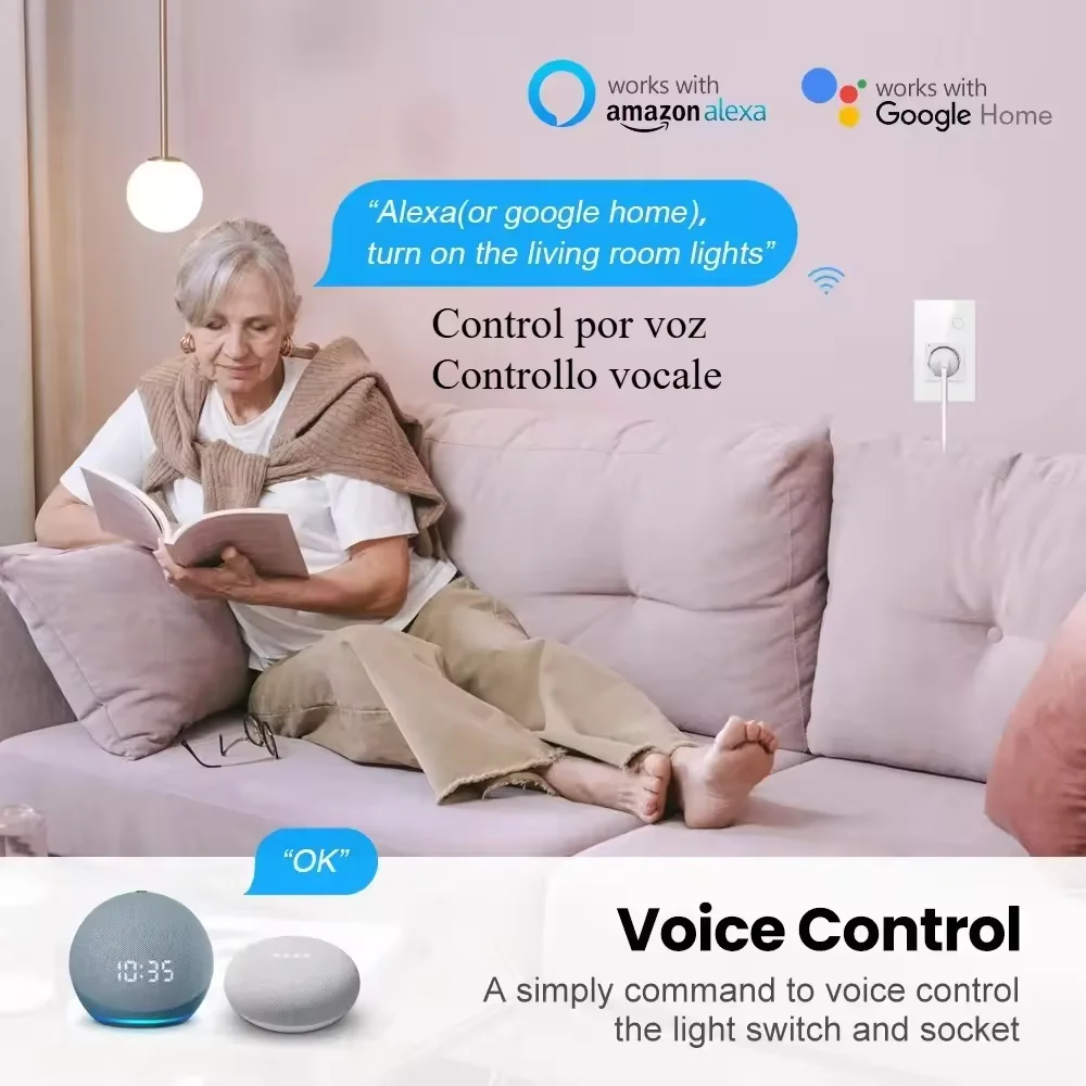 Tuya WiFi Boiler Boiler Israël Schakelaar Smart Life Socket 40A Timer Schema Spraakbesturing Google Home App Alexa Echo Dot