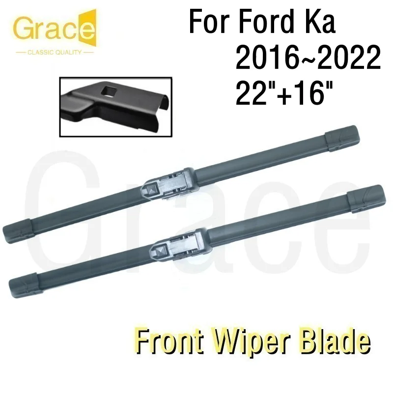 

Дворники для Ford Ka, 22+16 дюймов, резиновые, для лобового стекла, 2016-2022 гг.