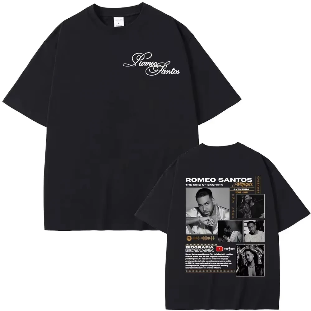 Romeo Santos, The King of Bachata, Summer 2026 Men's T-shirts Are on Sale for Men's and Women's Round-neck Printed T-shirts