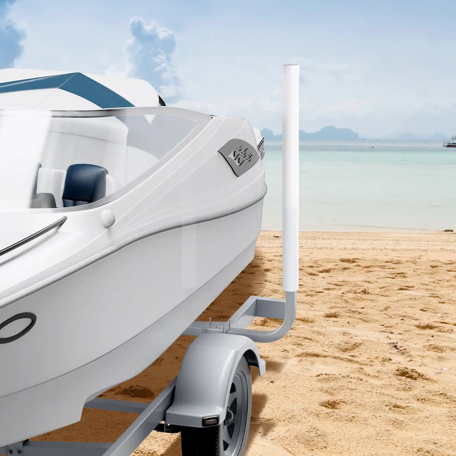 Boat Trailer Guide, Adjustable Design Trailer Guide Poles, 2PCS Rustproof Galvanized Steel Trailer Guide, Trailer Guides