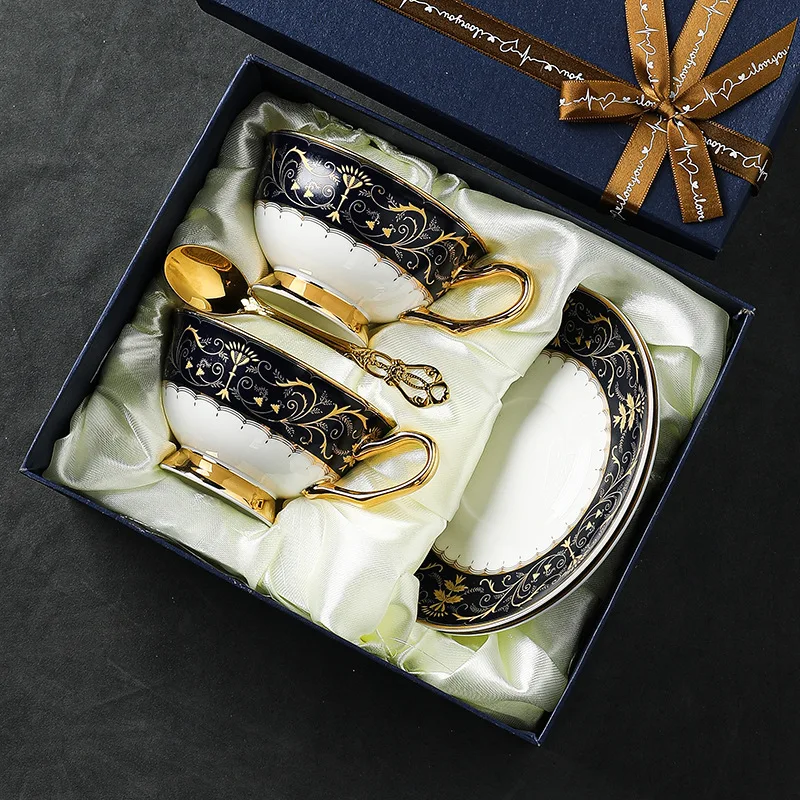Export-Grade Vintage English Tea Set - Bone China Coffee Cup & Saucer, European-Style Ceramic Gift for Afternoon Tea